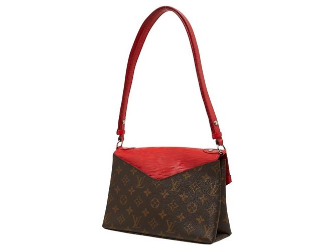 Bolsa de Ombro Louis Vuitton Monogram Saint Michel Marrom Vermelho - vista 2