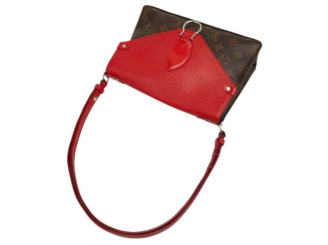 Bolsa de Ombro Louis Vuitton Monogram Saint Michel Marrom Vermelho - vista 4