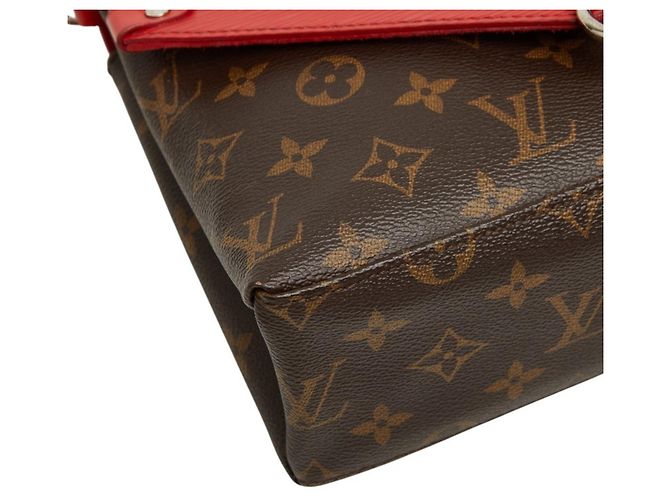 Bolsa de Ombro Louis Vuitton Monogram Saint Michel Marrom Vermelho - vista 6