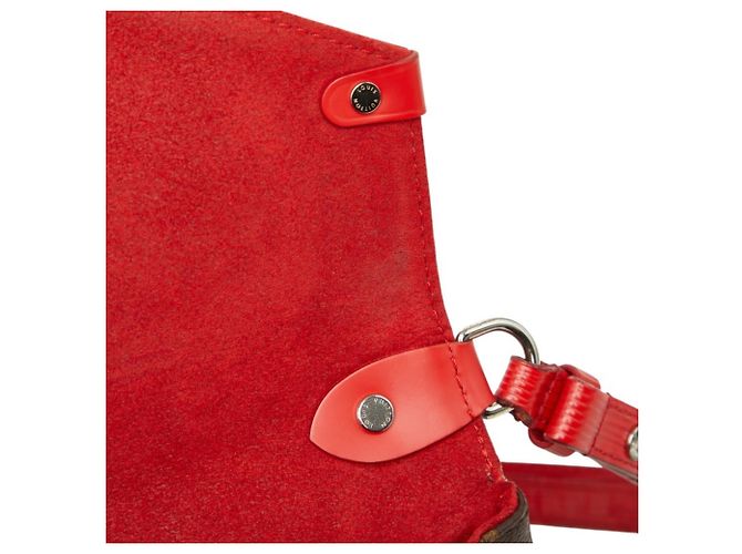 Bolsa de Ombro Louis Vuitton Monogram Saint Michel Marrom Vermelho - vista 9