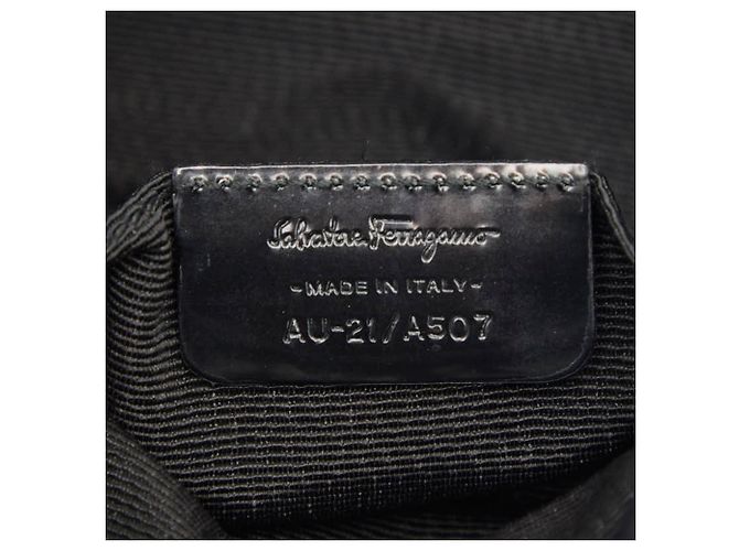 Borsa Salvatore Ferragamo Logo AU-21 Marrone Nero Argento - vista 10