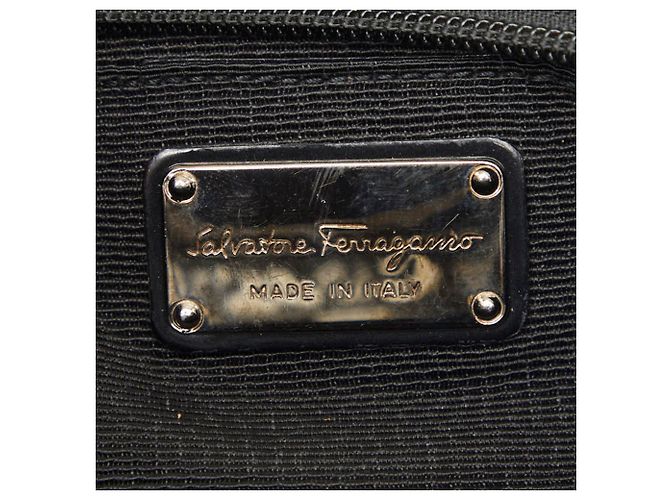 Borsa Salvatore Ferragamo Logo AU-21 Marrone Nero Argento - vista 9