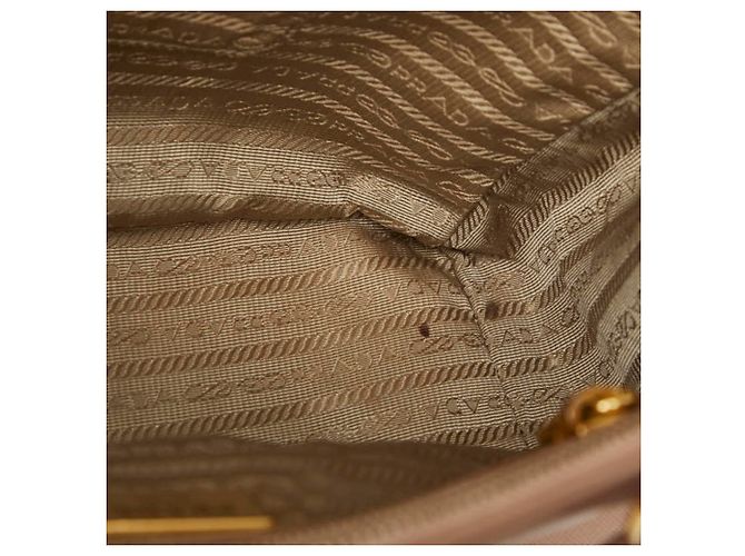 Borsa Prada Galleria con placca logo triangolare Beige - vista 11