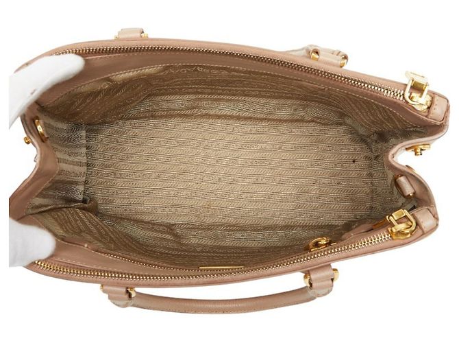 Borsa Prada Galleria con placca logo triangolare Beige - vista 12