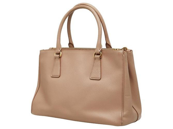 Borsa Prada Galleria con placca logo triangolare Beige - vista 2