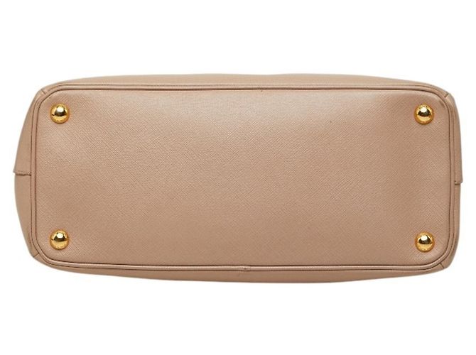 Borsa Prada Galleria con placca logo triangolare Beige - vista 3