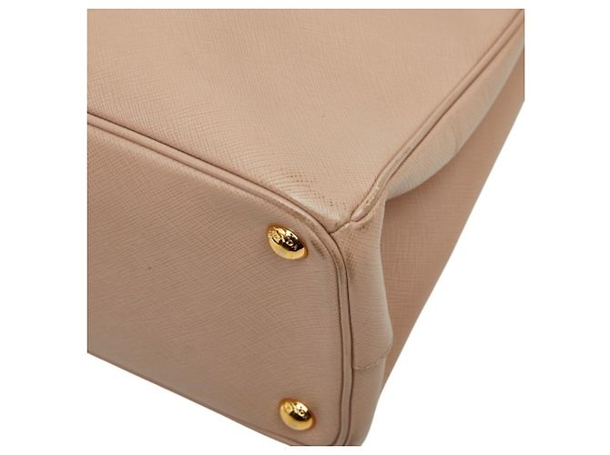 Borsa Prada Galleria con placca logo triangolare Beige - vista 4