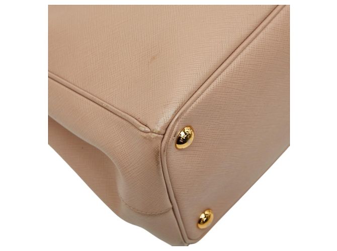 Borsa Prada Galleria con placca logo triangolare Beige - vista 5
