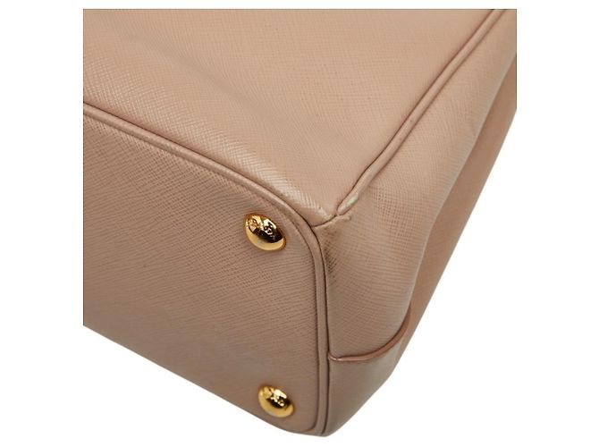 Borsa Prada Galleria con placca logo triangolare Beige - vista 6