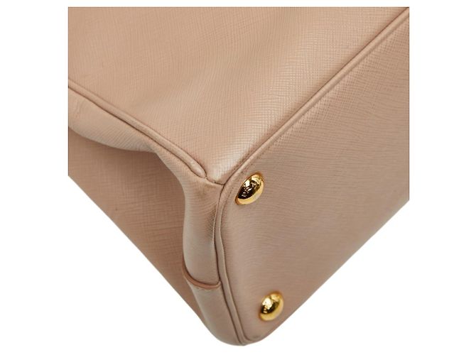 Borsa Prada Galleria con placca logo triangolare Beige - vista 7
