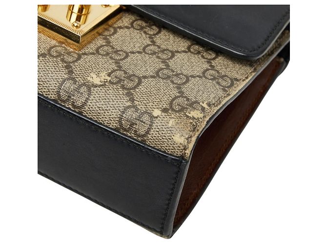Borsa a mano Gucci GG Supreme Borsa a tracolla con catena Marrone Nero - vista 4