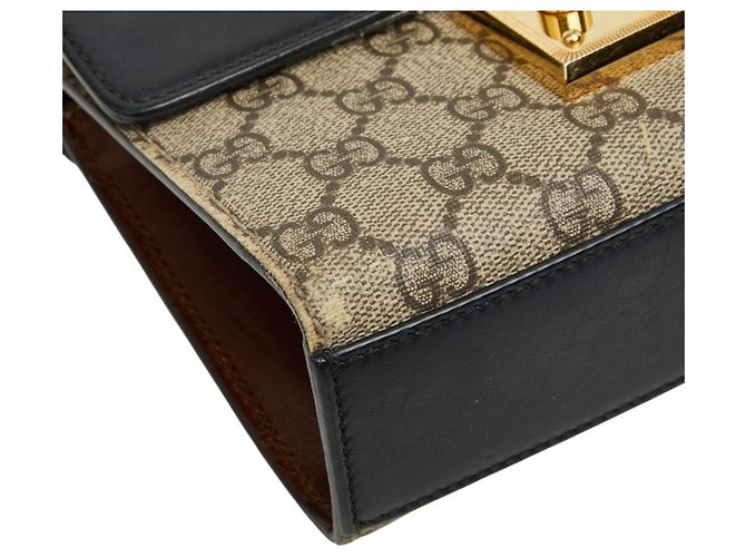 Borsa a mano Gucci GG Supreme Borsa a tracolla con catena Marrone Nero - vista 5