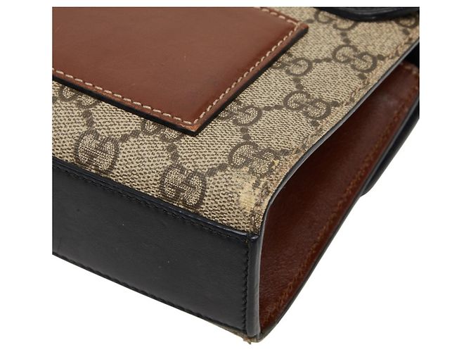 Borsa a mano Gucci GG Supreme Borsa a tracolla con catena Marrone Nero - vista 6