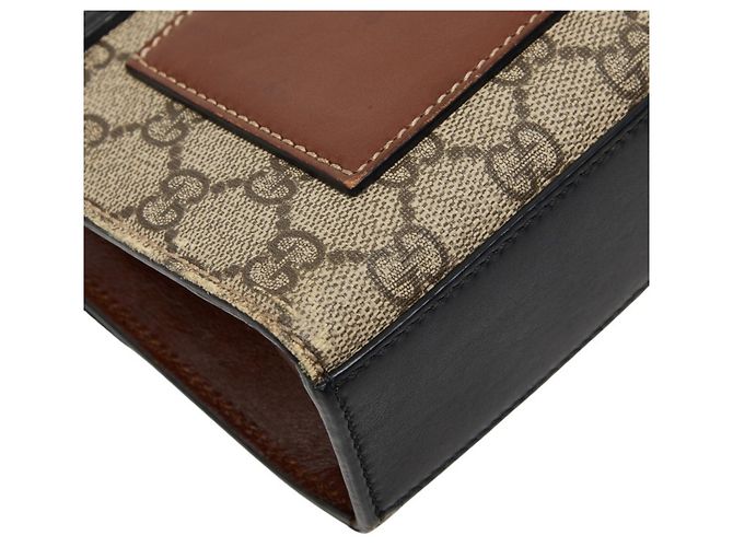 Borsa a mano Gucci GG Supreme Borsa a tracolla con catena Marrone Nero - vista 7