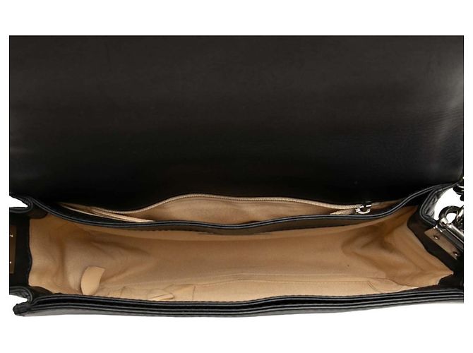 Borsa a tracolla Chanel Coco Mark Boy Chain Nero Beige - vista 4