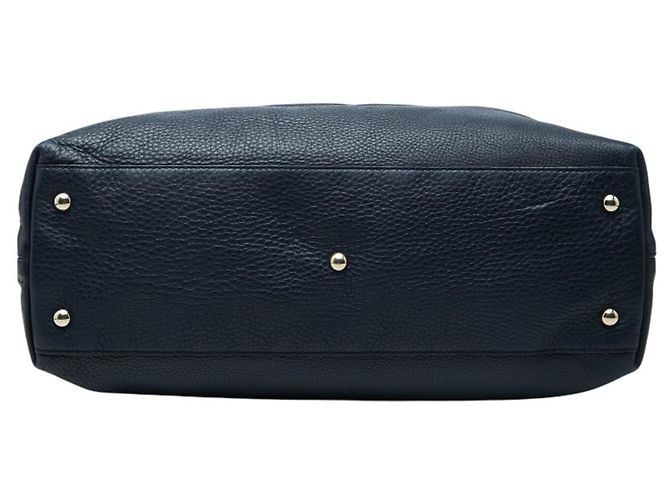 Borsa tote Gucci Soho in pelle blu navy - vista 3