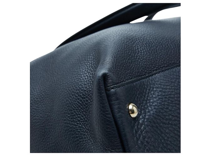 Borsa tote Gucci Soho in pelle blu navy - vista 7