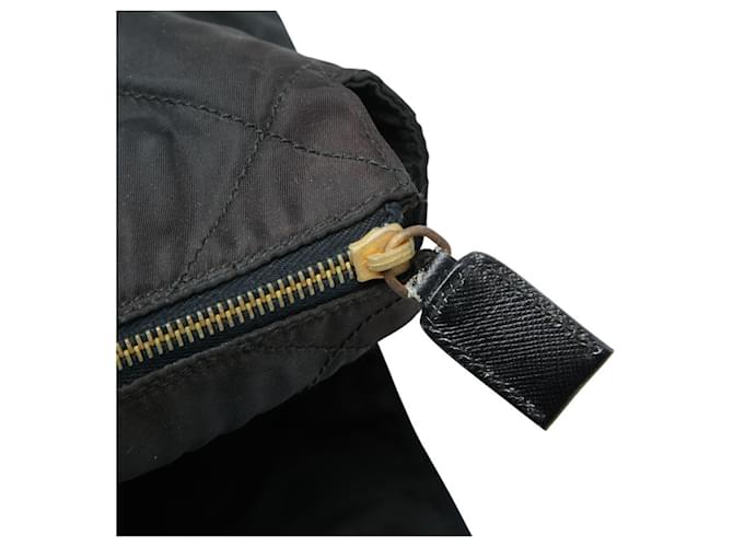 Borsa a tracolla con catena e placca logo Triangle Prada Nero D'oro - vista 7