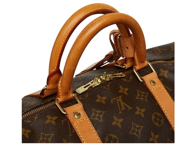 Borsa Boston Louis Vuitton Monogram Keepall 55 Marrone - vista 8