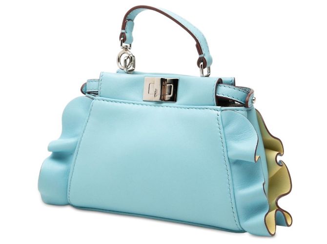 Borsa Fendi Micro Peekaboo Blu - vista 2