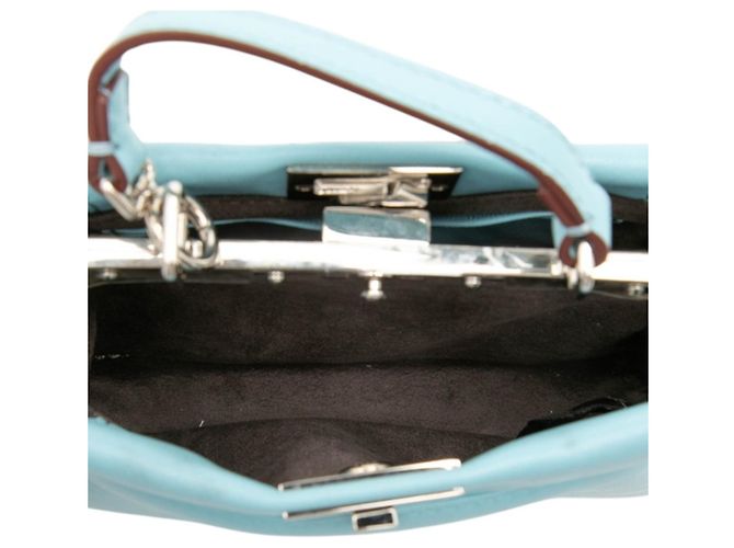 Borsa Fendi Micro Peekaboo Blu - vista 4