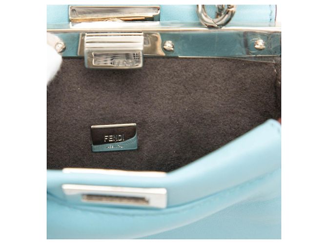 Borsa Fendi Micro Peekaboo Blu - vista 5