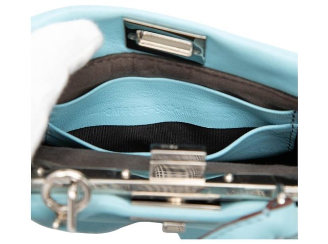 Borsa Fendi Micro Peekaboo Blu - vista 6