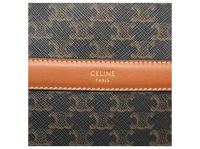 Céline Borsa a tracolla e spalla rotonda Celine Triomphe Marrone Nero - vista 5