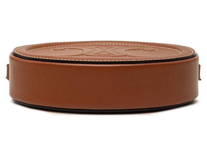 Céline Borsa a tracolla e spalla Celine Triomphe Oval Purse Cuir Marrone - vista 3