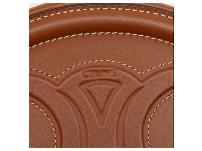Céline Borsa a tracolla e spalla Celine Triomphe Oval Purse Cuir Marrone - vista 5
