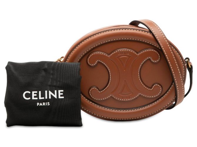 Céline Borsa a tracolla e spalla Celine Triomphe Oval Purse Cuir Marrone - vista 7