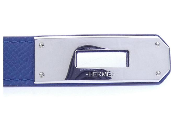 Hermès Cintura Hermes Kelly Pocket 18mm Blu - vista 4