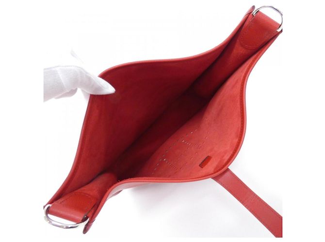 Hermès Borsa a tracolla Hermes Evelyne II GM Rosso - vista 6