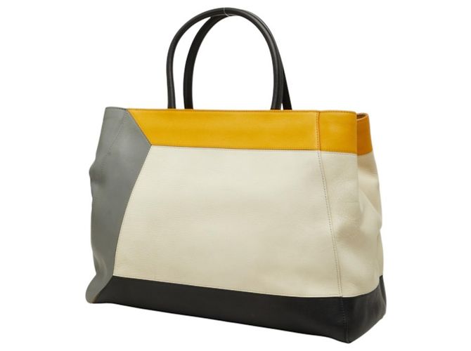 Borsa a spalla 2-Way Fendi Toujours Marrone Nero Bianco Giallo - vista 2
