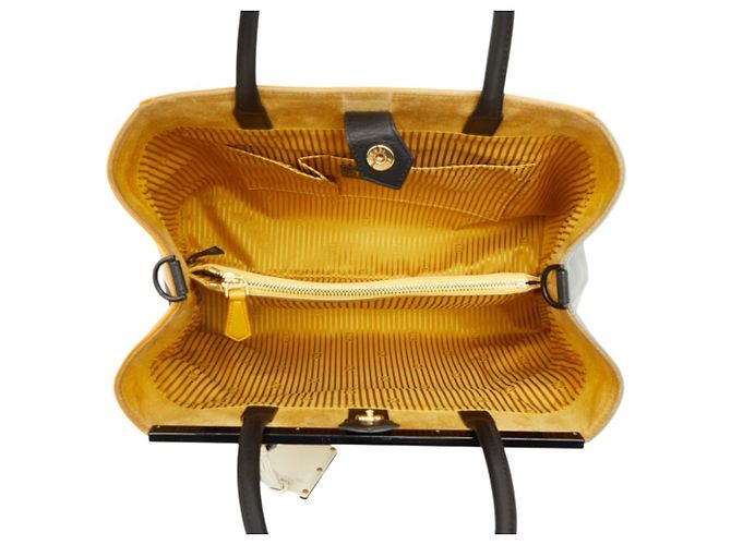 Borsa a spalla 2-Way Fendi Toujours Marrone Nero Bianco Giallo - vista 8