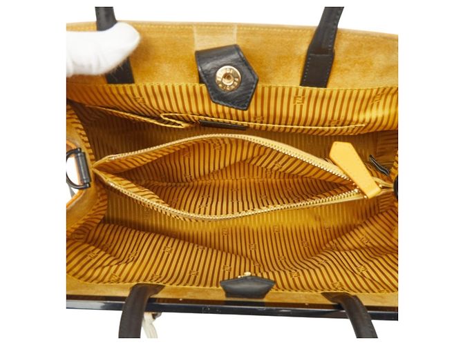 Borsa a spalla 2-Way Fendi Toujours Marrone Nero Bianco Giallo - vista 9