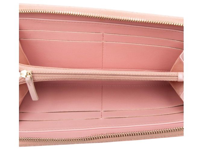 Cartera larga Chanel de piel de becerro granulada rosa - vista 4