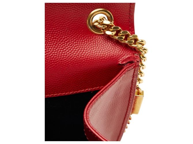 Borsa a tracolla con catena Saint Laurent Kate Rosso D'oro - vista 9