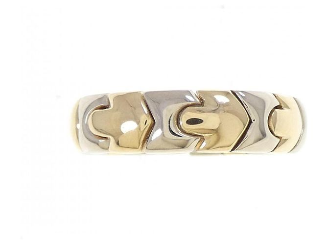 Bulgari Anello a fascia Bvlgari in oro bianco e oro giallo - vista 2