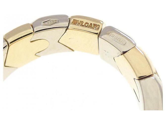 Bulgari Anello a fascia Bvlgari in oro bianco e oro giallo - vista 4