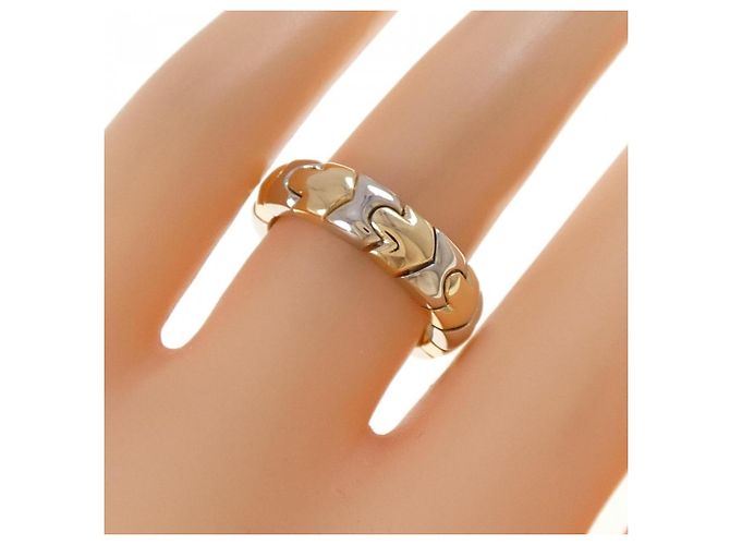 Bulgari Anello a fascia Bvlgari in oro bianco e oro giallo - vista 5