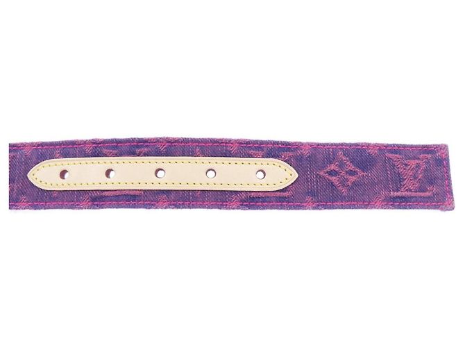Louis Vuitton Denim Bleached Gürtel Pink Blau - Ansicht 4