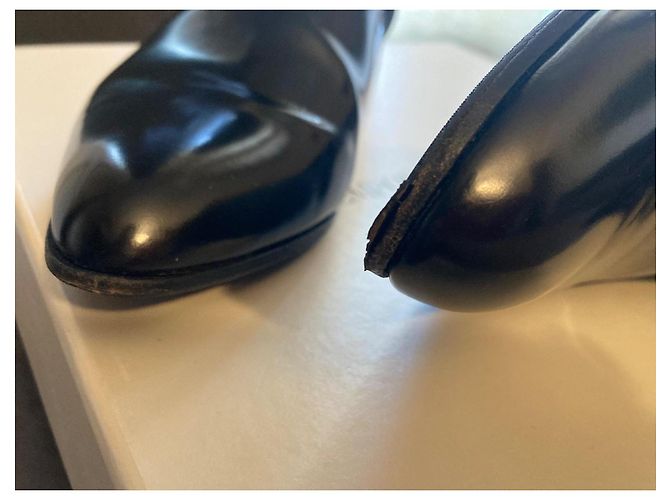 Stivaletti Emporio Armani in Pelle Nera e Glitter - vista 7