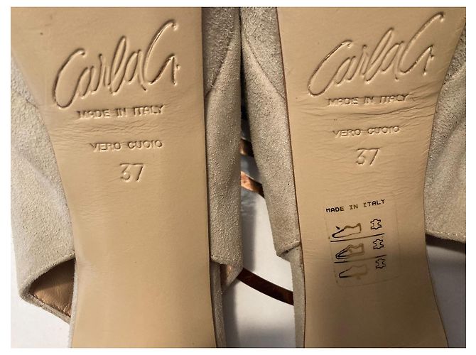 Carla G. Sandalias slingback de ante beige - vista 7
