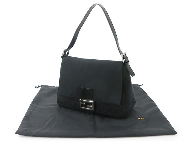 Borsa a spalla Fendi Zucchino Mamma Baguette Nero - vista 2