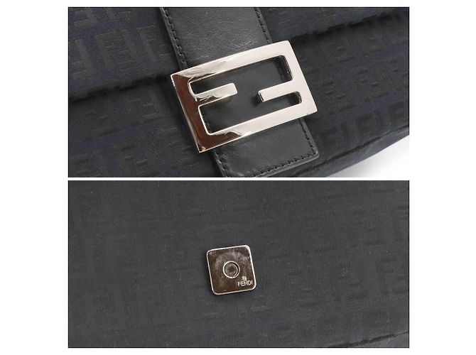 Borsa a spalla Fendi Zucchino Mamma Baguette Nero - vista 9