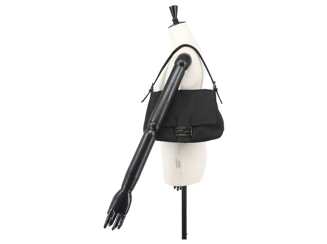 Fendi Zucchino Mamma Baguette Schultertasche Schwarz - Ansicht 10