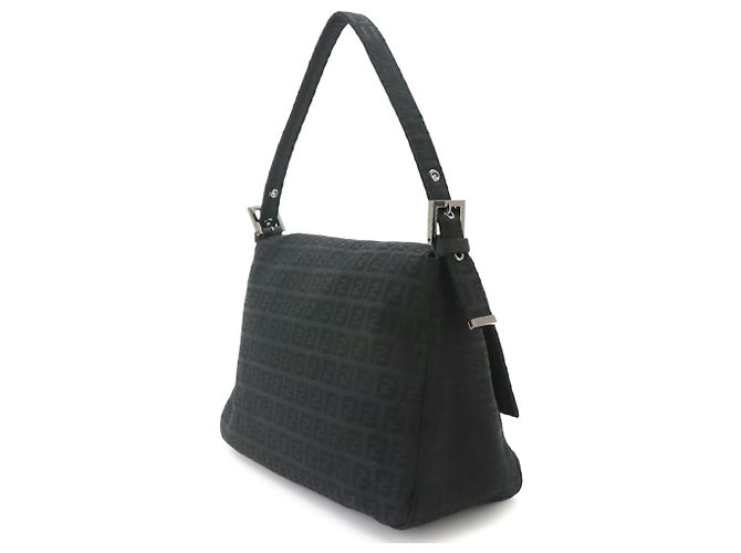 Fendi Zucchino Mamma Baguette Schultertasche Schwarz - Ansicht 3
