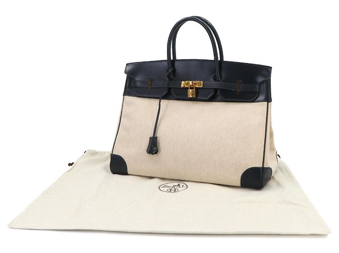 Hermès Hermes Birkin 40 Handtasche Blau Beige - Ansicht 2