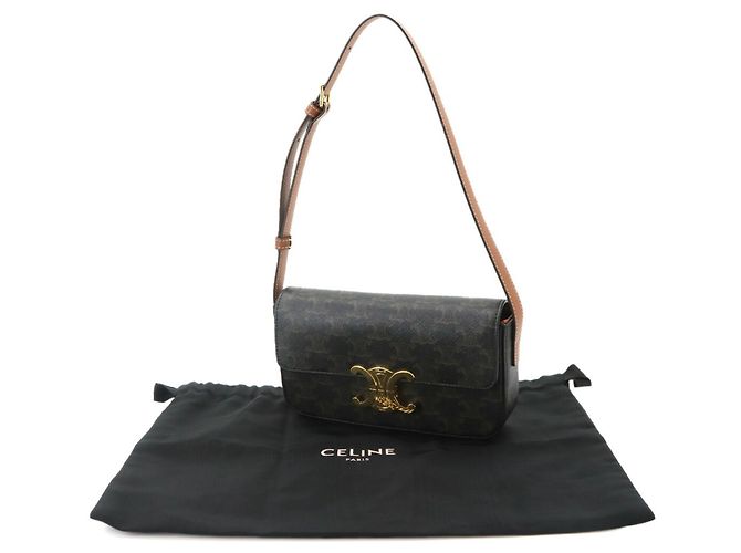 Céline Celine Triomphe Claude Schultertasche Braun Schwarz - Ansicht 2